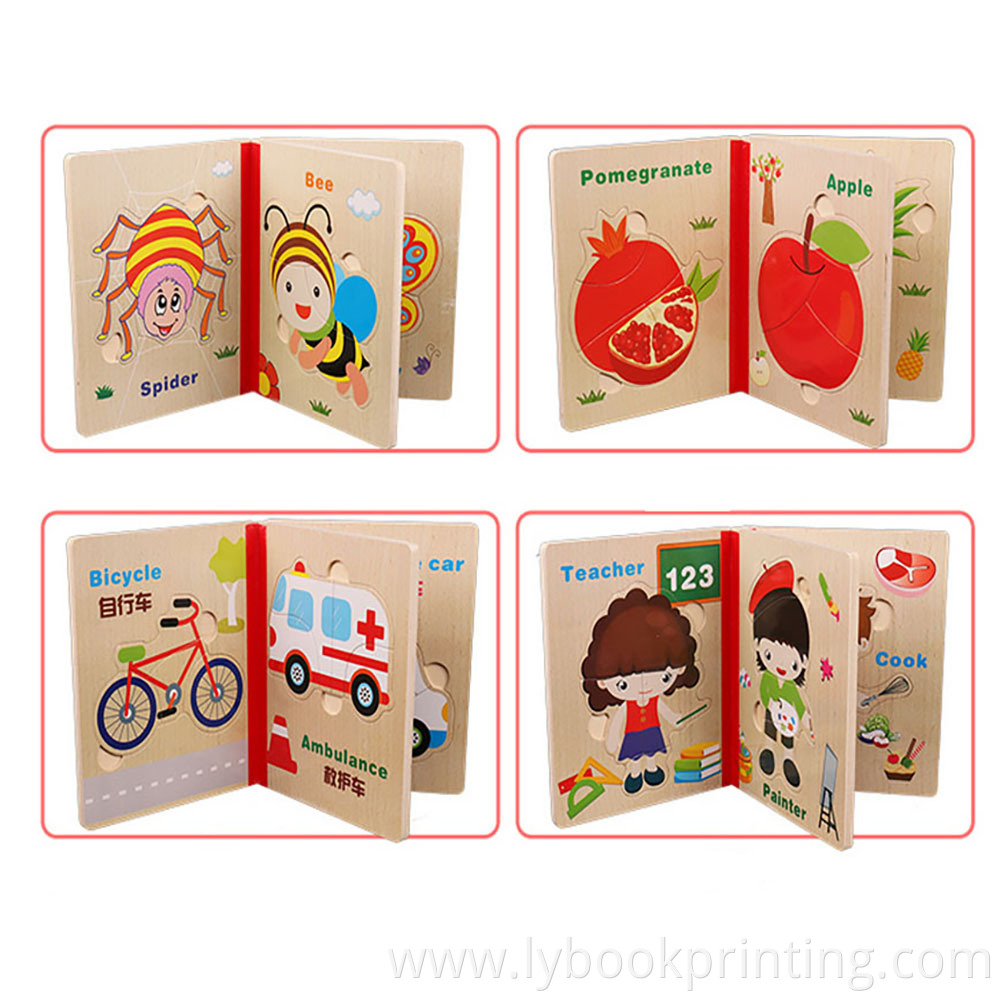 Factory direct custom book printing hardcover boardbook children puzzle books